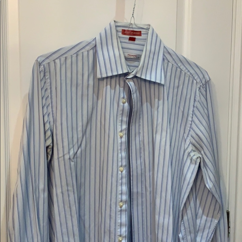 Made in Korea Blue Striped Button Down